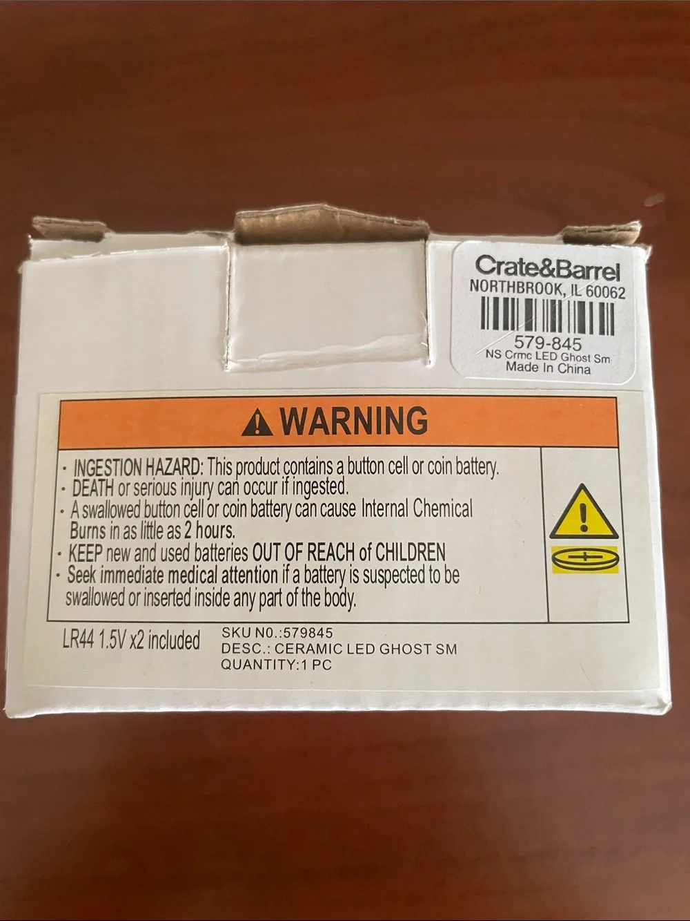 Set of 2 Retired Crate & Barrel Ceramic  LED Ghost Candles (Battery Operated)
